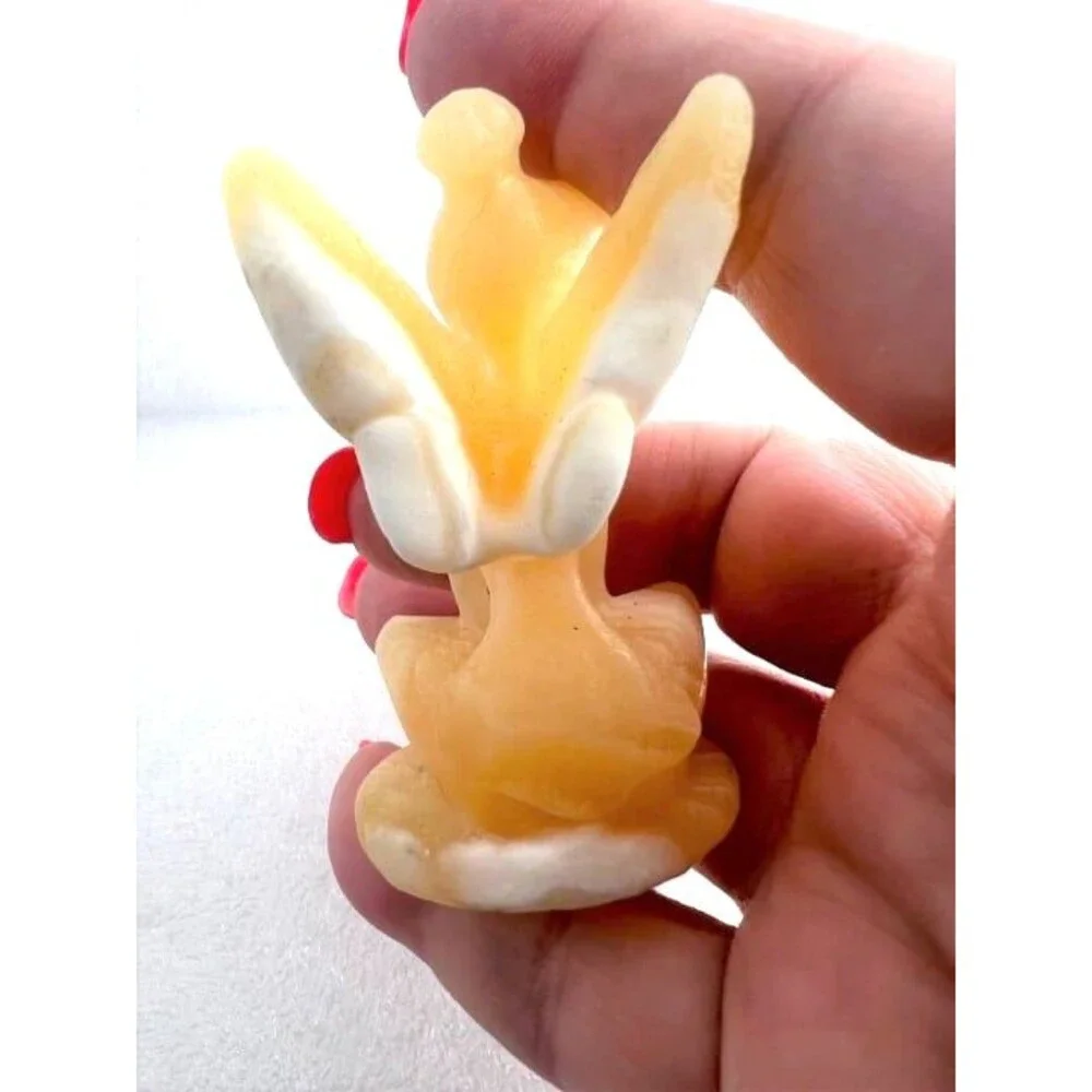Honey Calcite Tinkerbell Carving